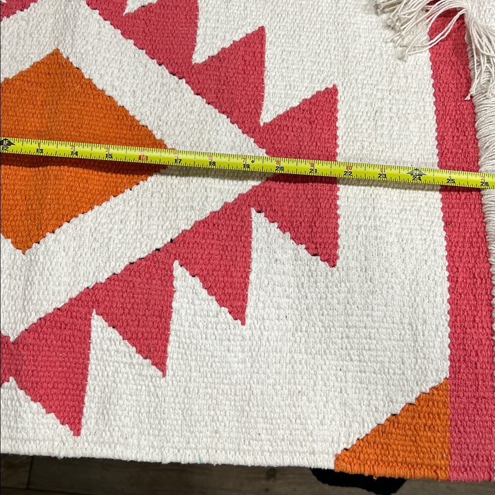Woven Yarn Wall Hanging Orang/Pink/Off-White - Picture 8 of 8